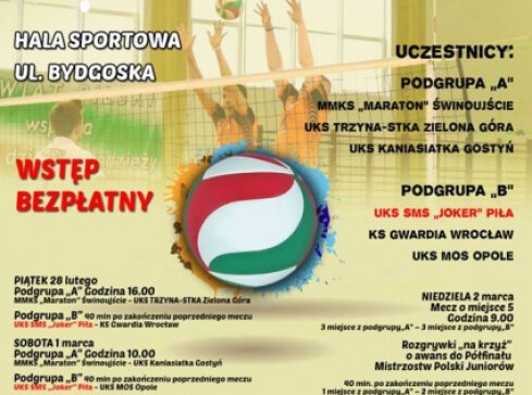 Ćwierćfinał Mistrzostw Polski Juniorów w Piłce Siatkowej - grafika