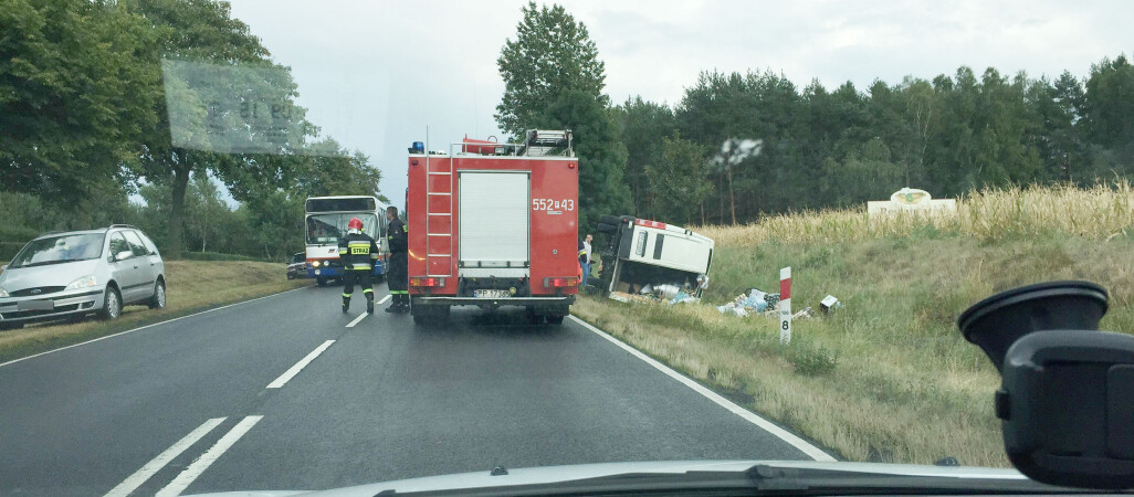 Wypadek pod Śmiłowem - utrudnienia