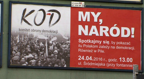 Pierwsza manifestacja KOD w Pile - grafika