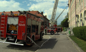 Pali się w Szkole Policji w Pile