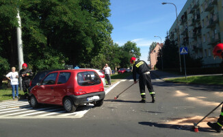 Kolizja na rondzie na al. Wojska Polskiego w Pile