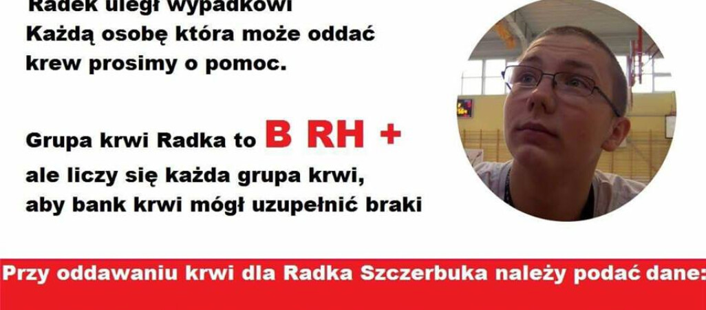 Potrzebna krew dla Radka - studenta PWSZ