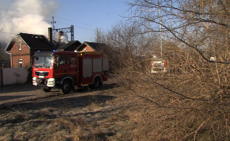 Pożar domu jednorodzinnego w Pile