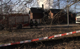 Pożar domu jednorodzinnego w Pile