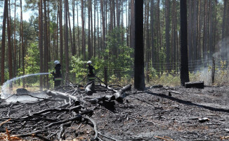 Pożar lasu koło Starej Łubianki