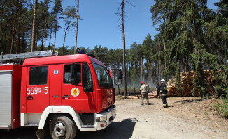 Pożar lasu koło Starej Łubianki