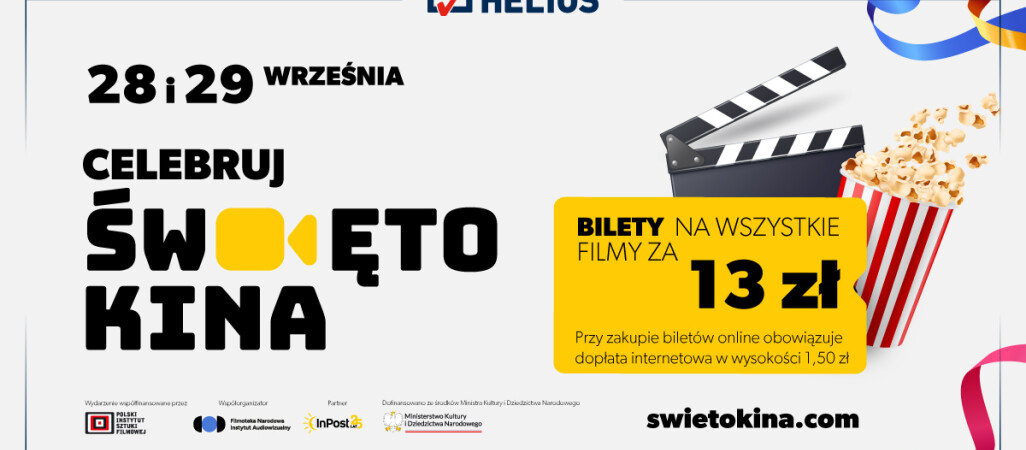 Bilety za 13 złotych i repertuar pełen nowości. Helios zaprasza na Święto Kina!