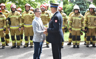 Odsłonięcie obelisku na skwerze Strażaków