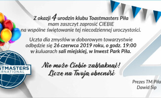 Pilski klub Toastmasters obchodzi 4 urodziny 