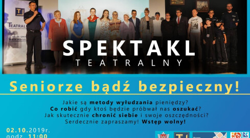 ”Seniorze bądź bezpieczny”  - spektakl w środę  - grafika