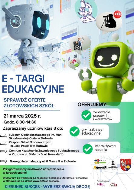 E-Targi edukacyjne "Kierunek sukces – wybierz swoją drogę!" - grafika