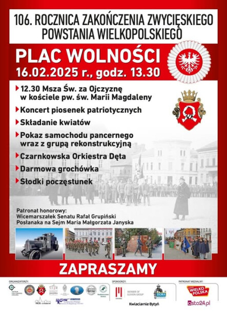 106. Rocznica Zakończenia Zwycięskiego Powstania Wielkopolskiego - grafika