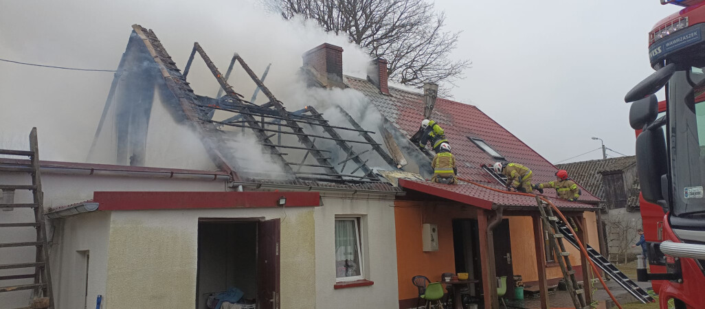 Pożar domu jednorodzinnego