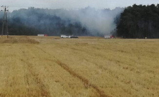 Duży pożar zboża pod Trzcianką