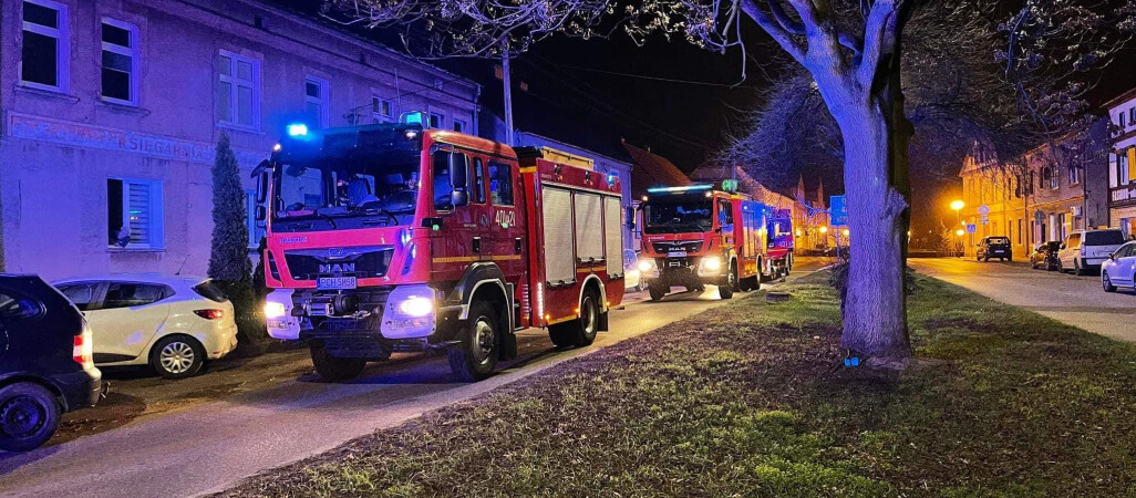 Nocny pożar w centrum Szamocina