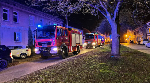 Nocny pożar w centrum Szamocina - grafika