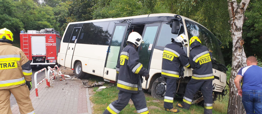 Autobus wpadł do rowu. Przewoził 21 pasażerów 