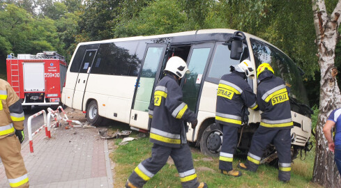 Autobus wpadł do rowu. Przewoził 21 pasażerów  - grafika