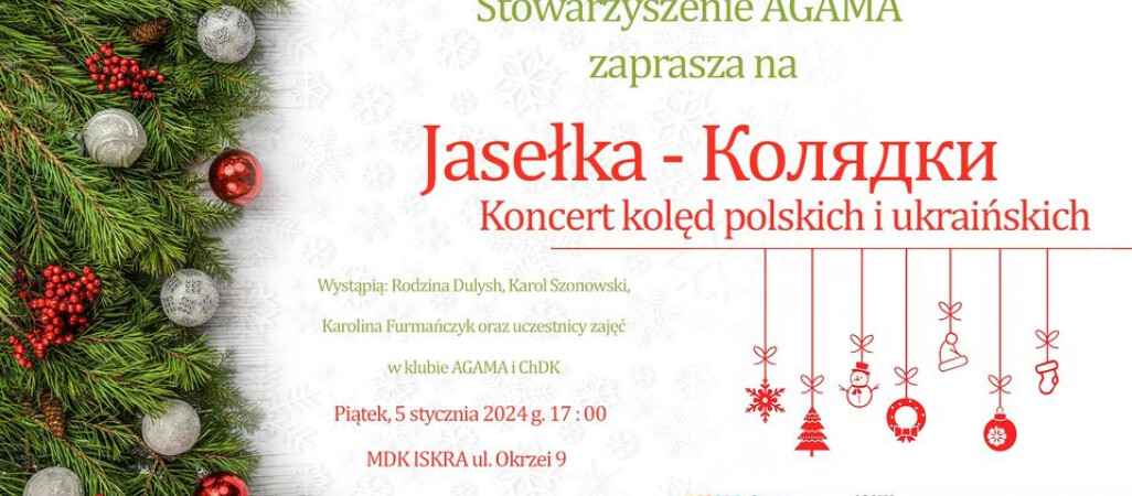 Koncert kolęd polskich i ukraińskich [zaproszenie]