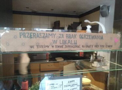 Przepraszamy za brak ogrzewania w lokalu. Nie jesteśmy w stanie zapra - grafika