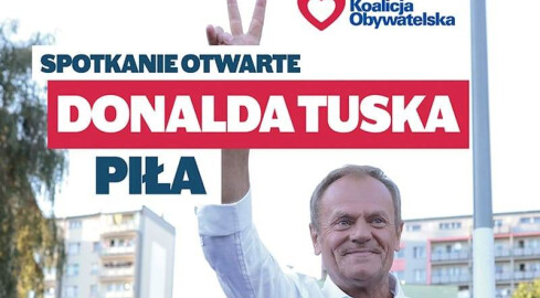 Donald Tusk przyjeżdża do Piły - grafika