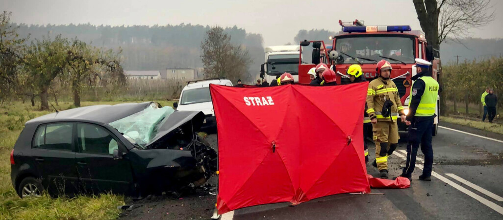 Kierowca uderzył w drzewo. DK 10 była zablokowana 