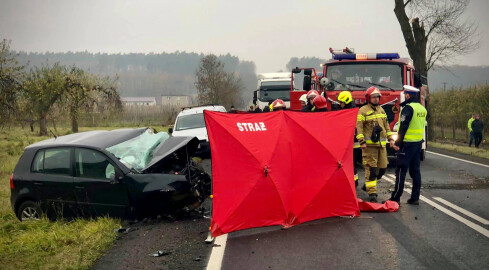 Kierowca uderzył w drzewo. DK 10 była zablokowana  - grafika