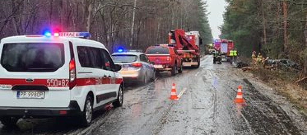 Śmiertelny wypadek pod Piłą. Dwoje dzieci w szpitalu, kierowca nie żyje 