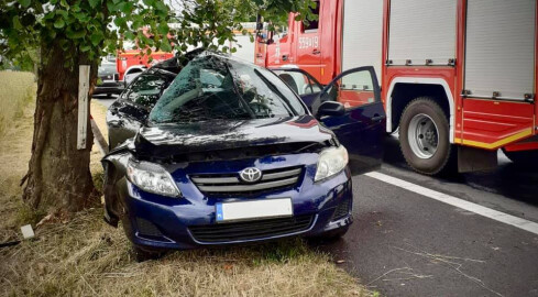 Wypadek na Drodze Krajowej nr 11 w okolicy Ujścia - grafika